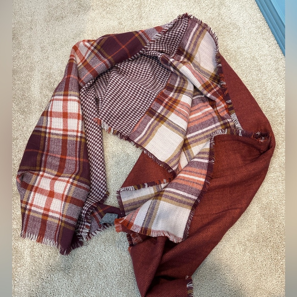 Vince Camuto Plaid and Houndstooth Scarf